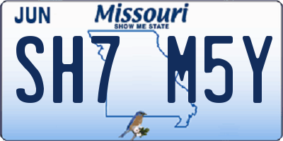 MO license plate SH7M5Y