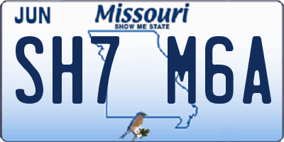 MO license plate SH7M6A