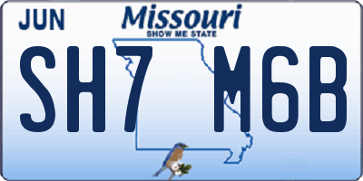 MO license plate SH7M6B