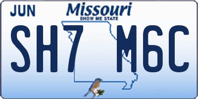 MO license plate SH7M6C
