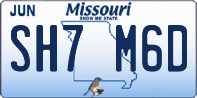 MO license plate SH7M6D