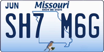 MO license plate SH7M6G