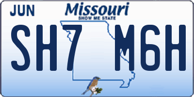 MO license plate SH7M6H
