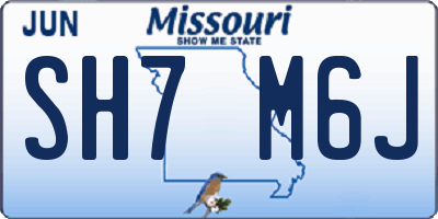 MO license plate SH7M6J