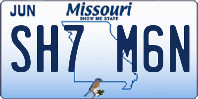 MO license plate SH7M6N