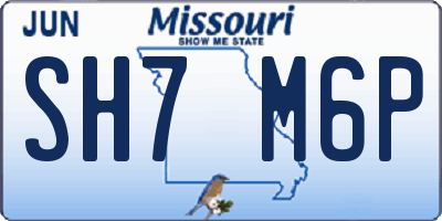 MO license plate SH7M6P