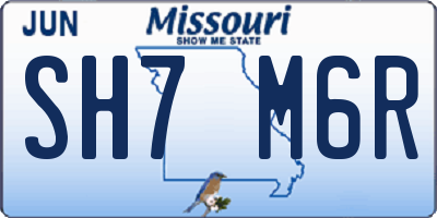 MO license plate SH7M6R