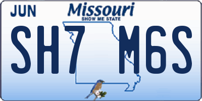 MO license plate SH7M6S