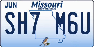 MO license plate SH7M6U
