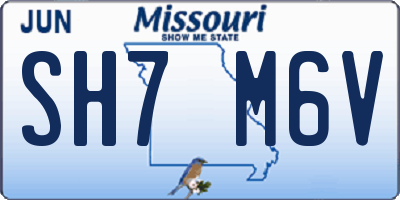 MO license plate SH7M6V