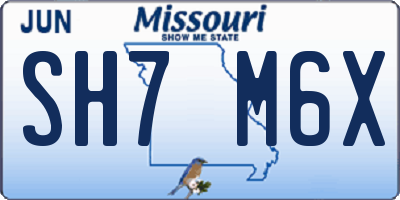 MO license plate SH7M6X