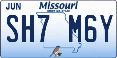 MO license plate SH7M6Y