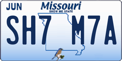MO license plate SH7M7A