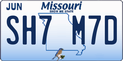 MO license plate SH7M7D