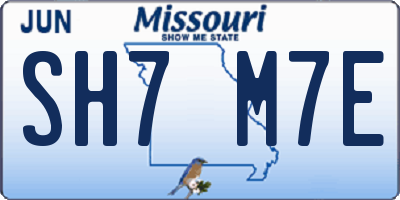 MO license plate SH7M7E