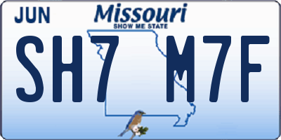 MO license plate SH7M7F