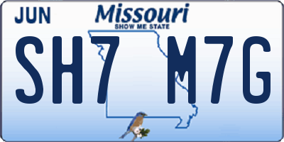 MO license plate SH7M7G