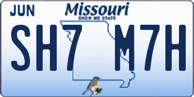 MO license plate SH7M7H