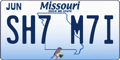 MO license plate SH7M7I