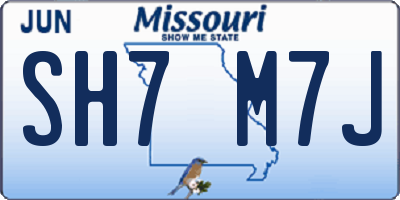 MO license plate SH7M7J