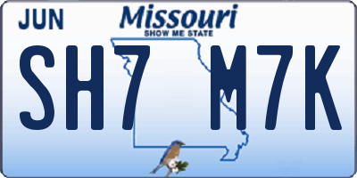 MO license plate SH7M7K