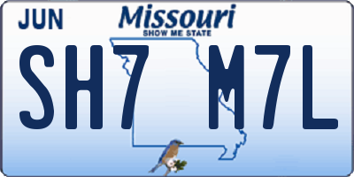 MO license plate SH7M7L