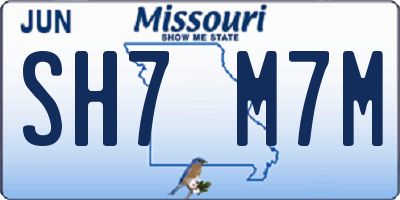 MO license plate SH7M7M
