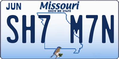 MO license plate SH7M7N
