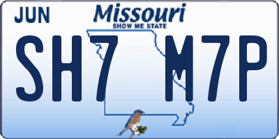 MO license plate SH7M7P