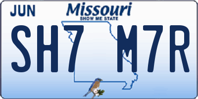 MO license plate SH7M7R