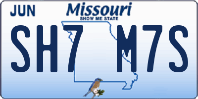 MO license plate SH7M7S
