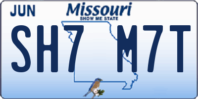 MO license plate SH7M7T