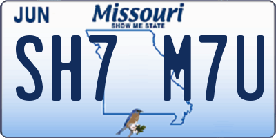 MO license plate SH7M7U