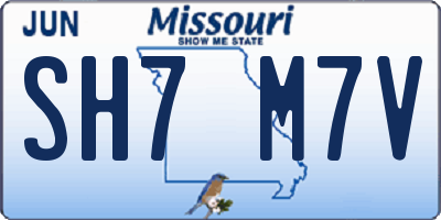MO license plate SH7M7V