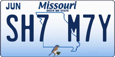 MO license plate SH7M7Y