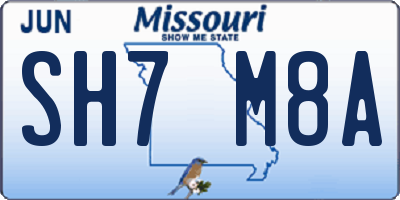MO license plate SH7M8A