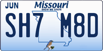 MO license plate SH7M8D