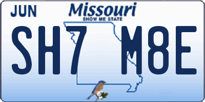 MO license plate SH7M8E