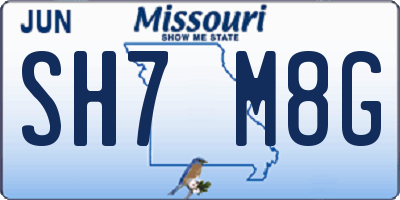 MO license plate SH7M8G