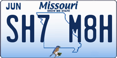 MO license plate SH7M8H