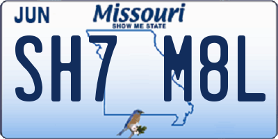 MO license plate SH7M8L