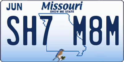 MO license plate SH7M8M