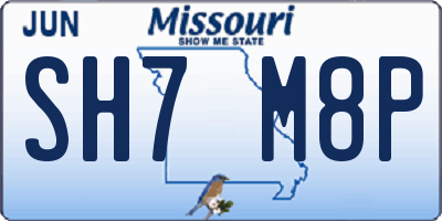 MO license plate SH7M8P