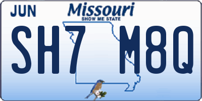 MO license plate SH7M8Q