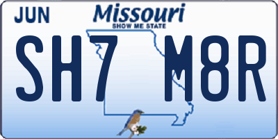 MO license plate SH7M8R