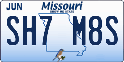 MO license plate SH7M8S