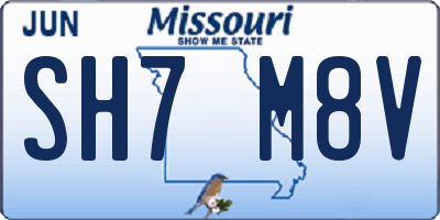 MO license plate SH7M8V