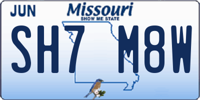 MO license plate SH7M8W