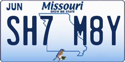 MO license plate SH7M8Y