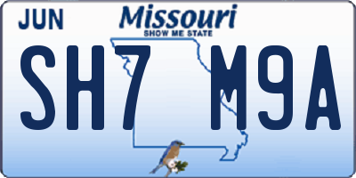 MO license plate SH7M9A